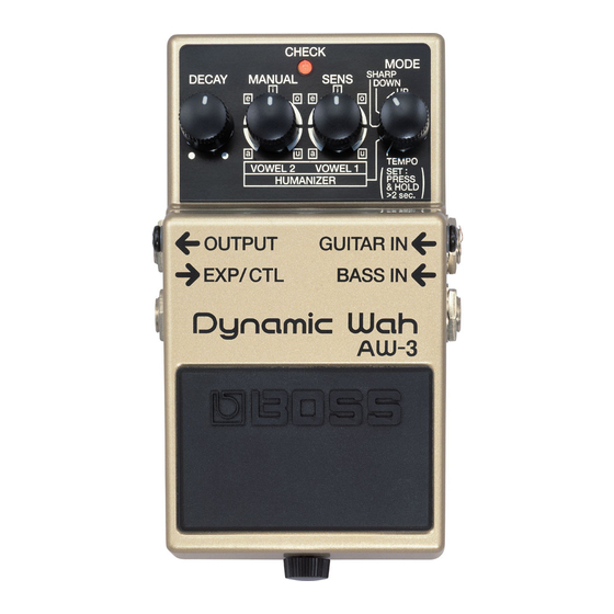 Boss AW-3 Dynamic Wah Bedienungsanleitung