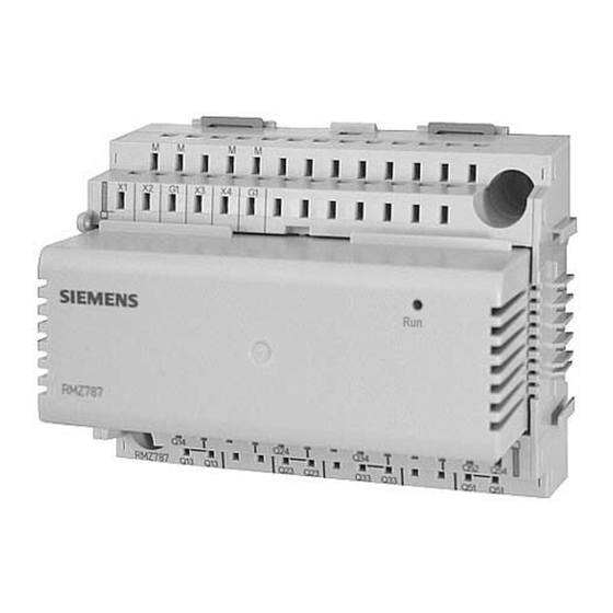 Siemens Synco 700 RMZ78 Serie Kurzanleitung