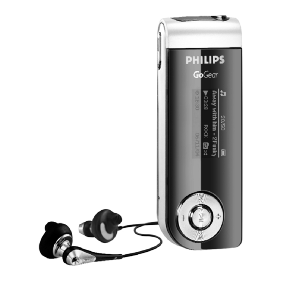 Philips GoGear SA177/00 Bedienungsanleitung