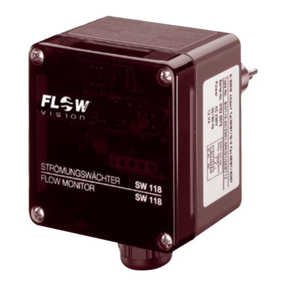 Flow vision SW118 Montage- Und Einstellanleitung