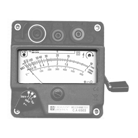 Chauvin Arnoux C.A 6503 Bedienungsanleitung