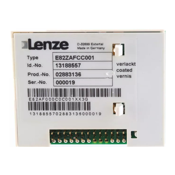 Lenze E82ZAFCC001 Montageanleitung