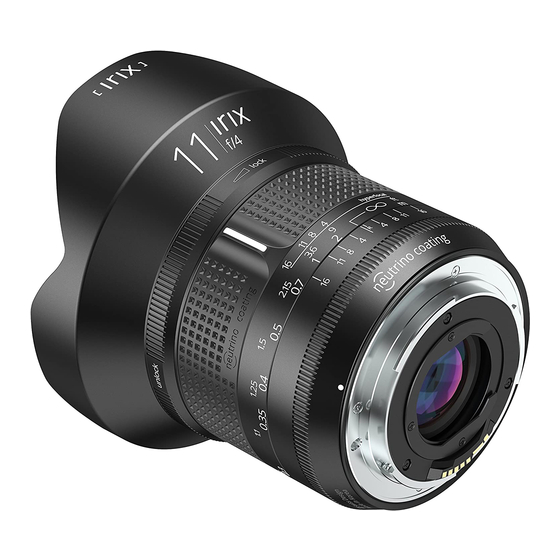 Irix 11mm f/4.0 Bedienungsanleitung