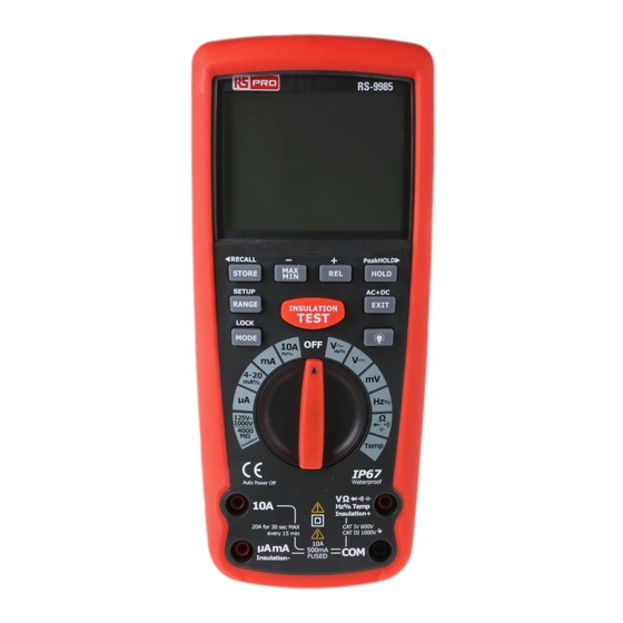 RS Pro RS-9985 Bedienungsanleitung