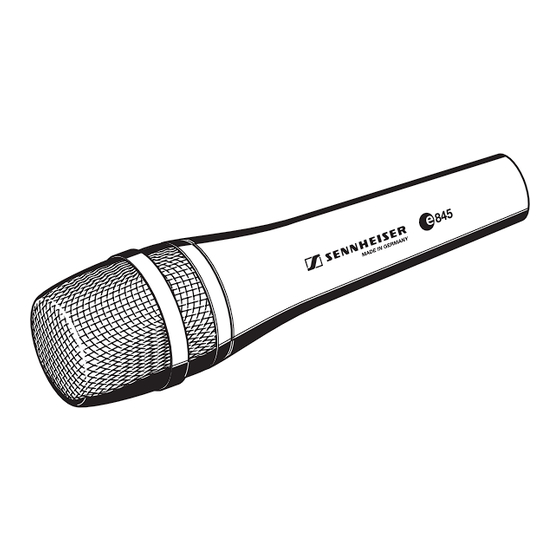 Sennheiser Evolution e845 Bedienungsanleitung