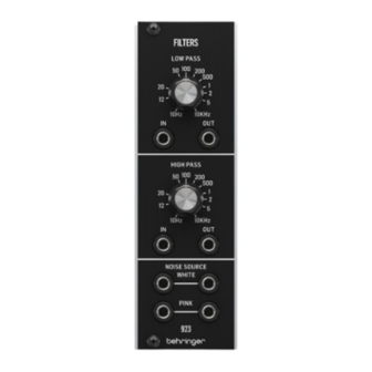 Behringer 923 Schnellstartanleitung