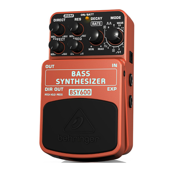 Behringer BSY600 Bedienungsanleitung