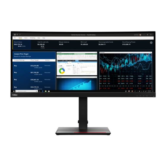 Lenovo ThinkVision P34w-20 Schnellstartanleitung