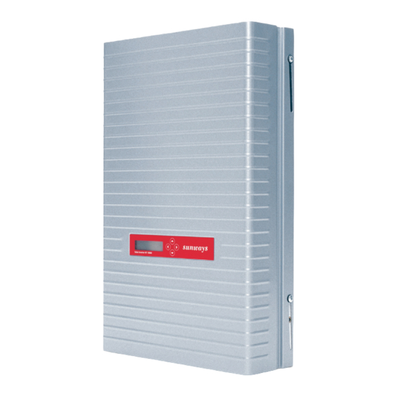 Konfiguration Des Solar Inverters - Sunways NT 10000 Benutzerhandbuch ...