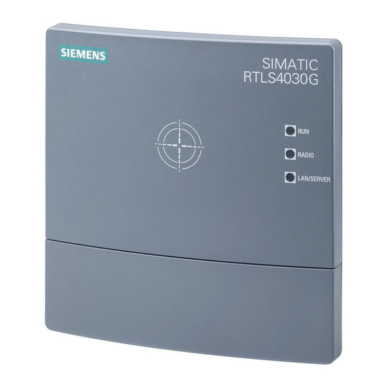 Siemens SIMATIC RTLS4030G Betriebsanleitung