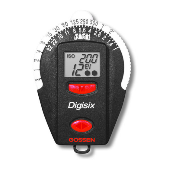 GOSSEN DIGISIX BEDIENUNGSANLEITUNG PdfHerunterladen ManualsLib