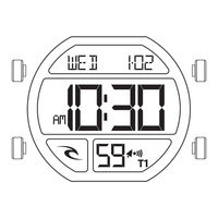 ripcurl Funktion. Dualzeit mit Timer, Chronograph, Wecker und Licht Bedienungsanleitung