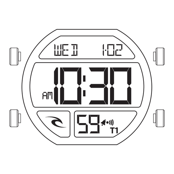 ripcurl Funktion. Dualzeit mit Timer, Chronograph, Wecker und Licht Bedienungsanleitung