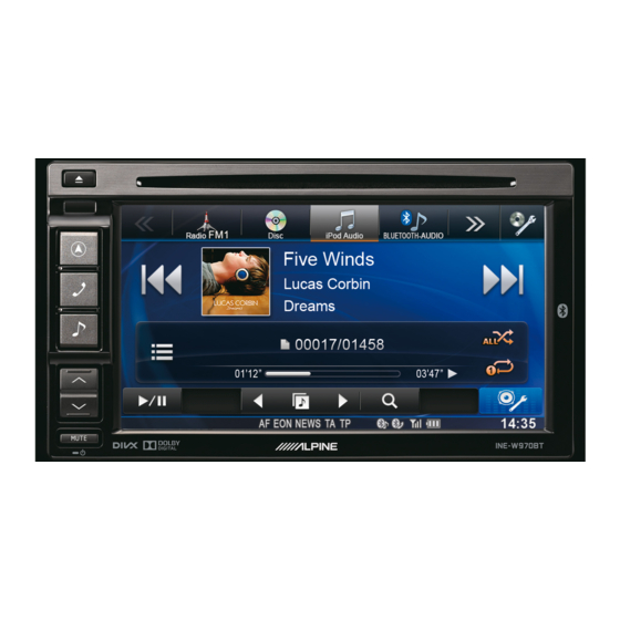 Alpine INE-W970BT Bedienungsanleitung