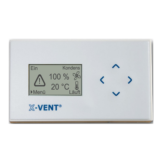 Wernig X-Vent Controller Funktions- Und Menüübersicht