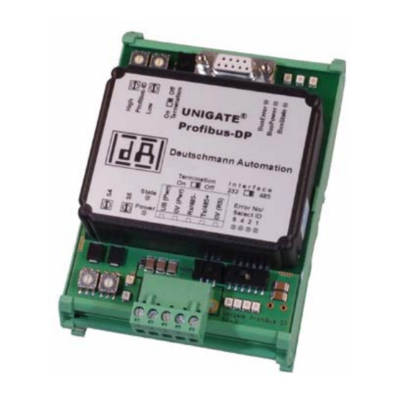 DEUTSCHMANN AUTOMATION UNIGATE RS232/485 - ProfibusDP Bedienerhandbuch