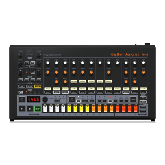 Behringer RHYTHM DESIGNER RD-8 Schnellstartanleitung