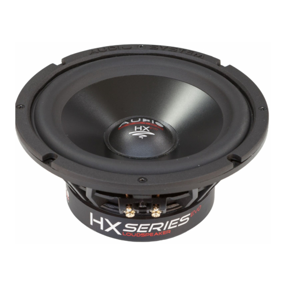 Audio System HX DUST EVO2 Serie Anleitung