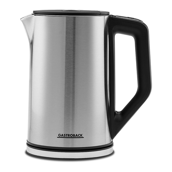 Gastroback 42436 Design Wasserkocher Cool Touch Bedienungsanleitung