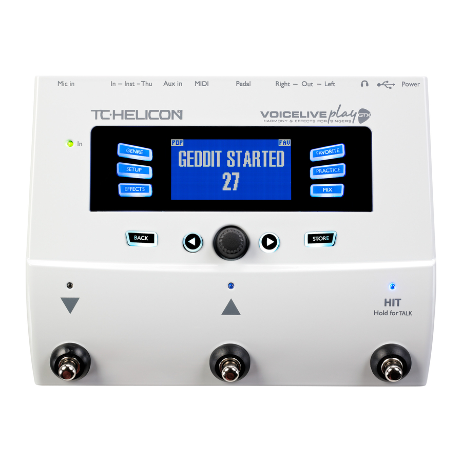 TC-Helicon VoiceLive Play GTX Bedienungsanleitung