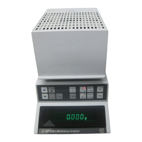 METTLER TOLEDO LJ16 BEDIENUNGSANLEITUNG PdfHerunterladen ManualsLib