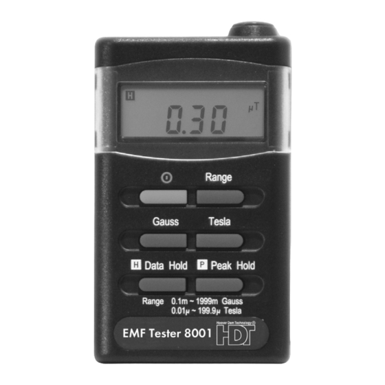 HDT EMF Tester 8001 Bedienungsanleitung