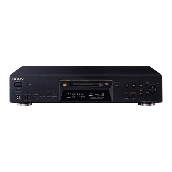 Sony MDS-JE770 Bedienungsanleitung