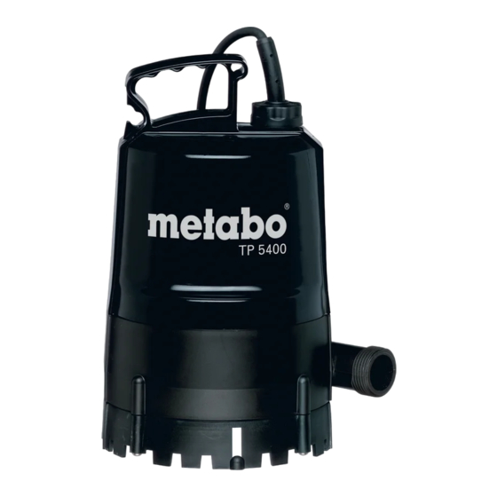Metabo TP 5400 Betriebsanleitung
