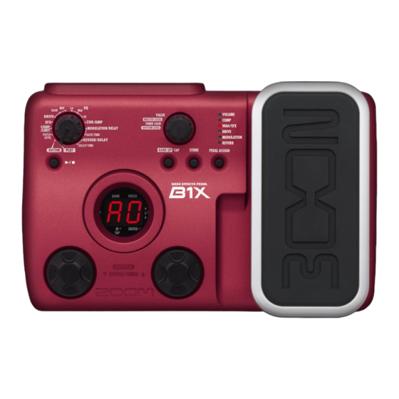 ZOOM B1 BEDIENUNGSANLEITUNG PdfHerunterladen ManualsLib