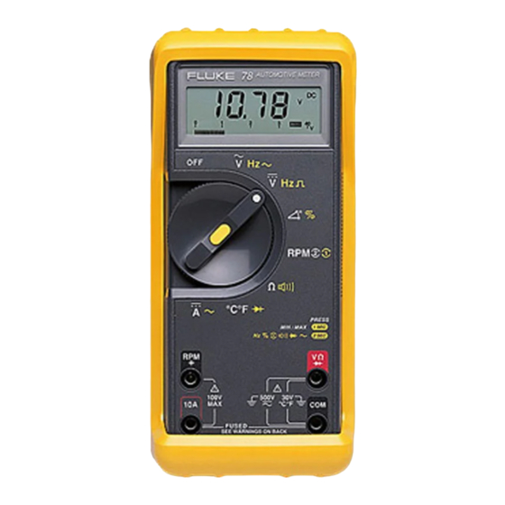 Fluke 78 Bedienungs Und Installationsanleitung Handbuch