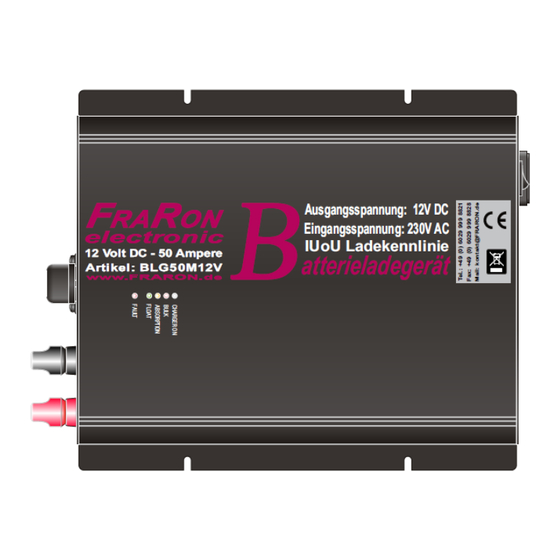 Fraron BLG50M12V Bedienungsanleitung