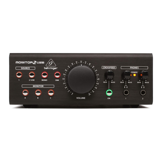 Behringer MONITOR2USB Schnellstartanleitung