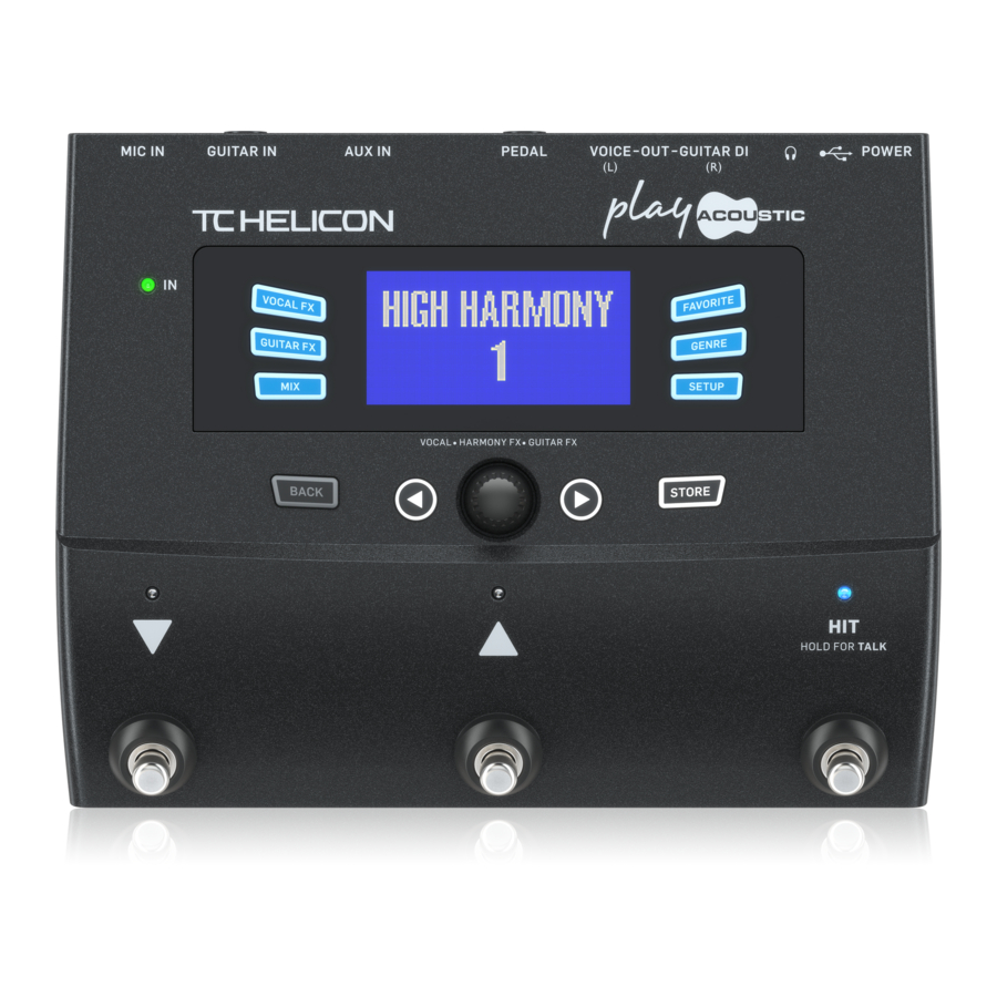 TC-Helicon Play Acoustic Bedienungsanleitung
