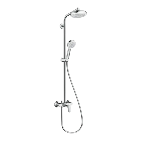 HANSGROHE Crometta 160 1jet Showerpipe Gebrauchsanleitung, Montageanleitung