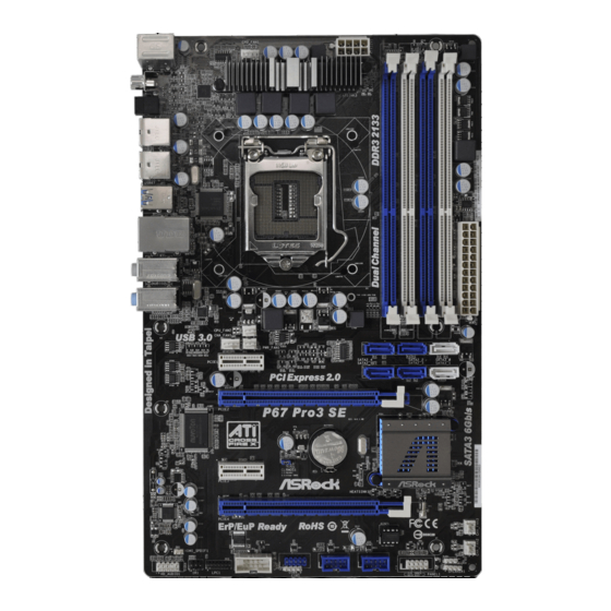 ASROCK P67 Pro3 SE Handbuch