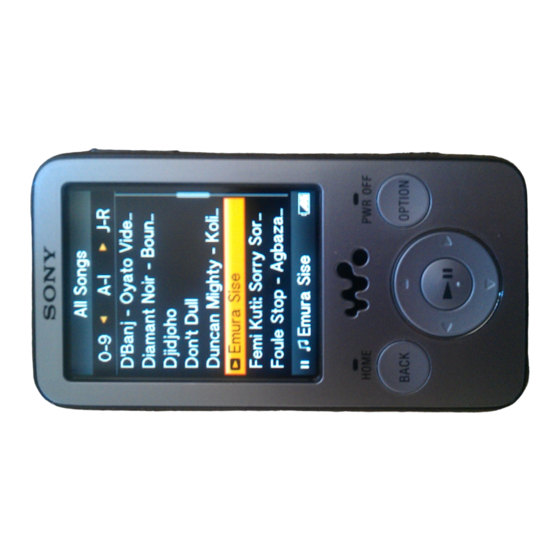 Sony Walkman NWZ-E436F Kurzanleitung