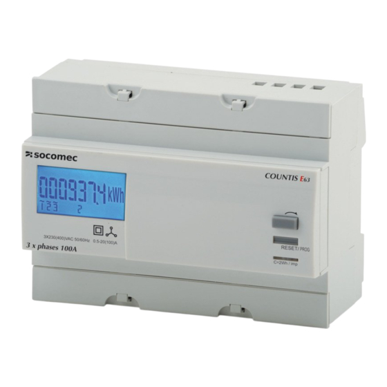 socomec COUNTIS E63 Bedienungsanleitung