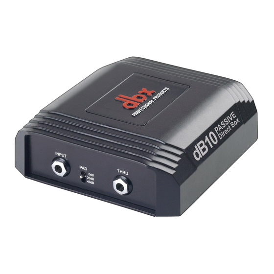 dbx db10 Bedienungsanleitung