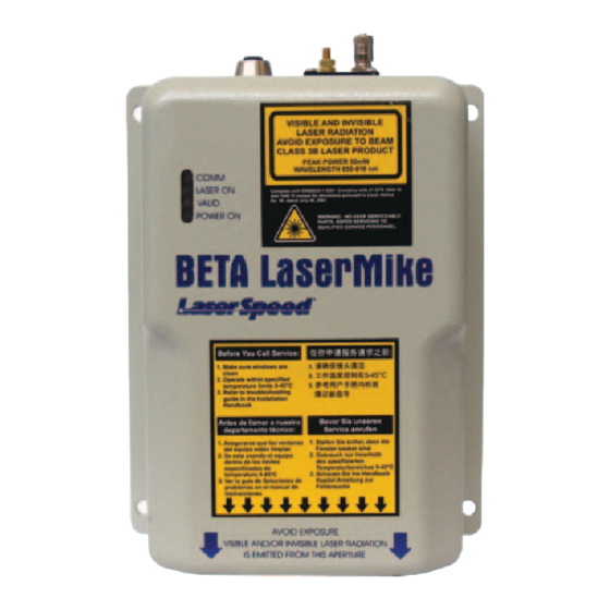 Beta LaserMike LaserSpeed LS4000 Installations-Kurzbeschreibung