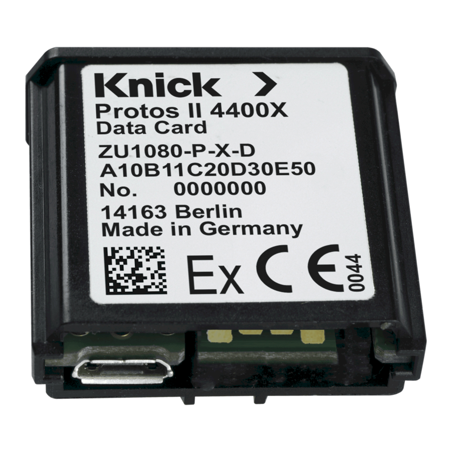 Knick ZU1080-P Serie Installationsanleitung