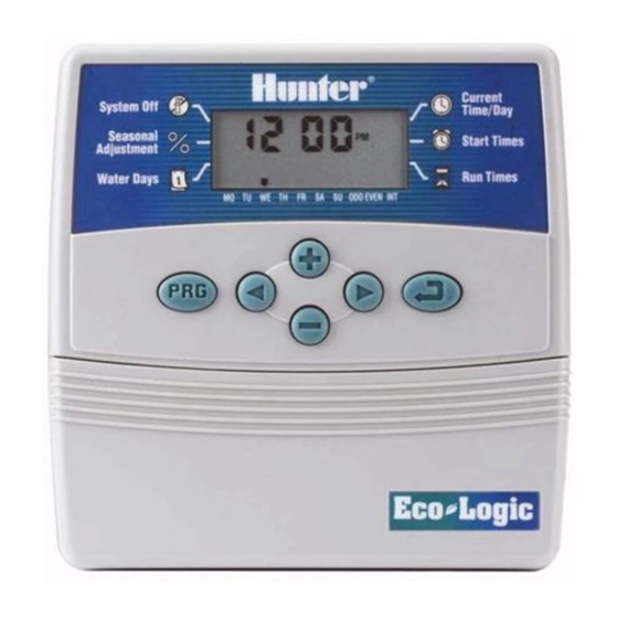 Hunter Eco-Logic Installations- Und Programmieranleitung