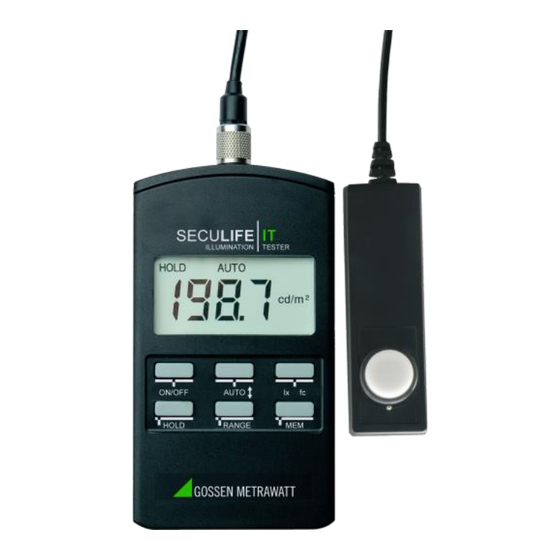 Gossen MetraWatt SECULIFE itc Bedienungsanleitung