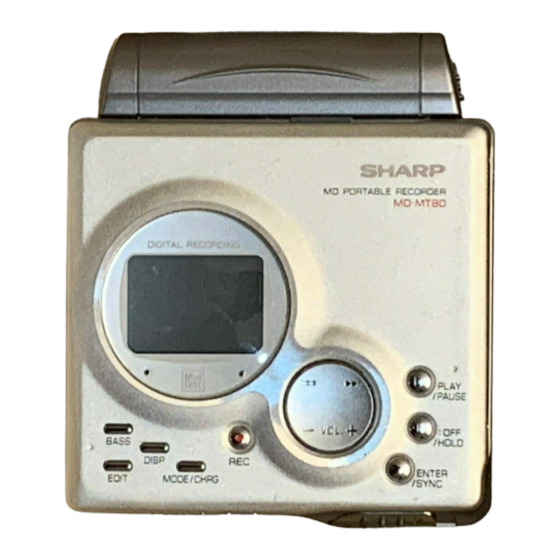 Sharp MD-MT80H Bedienungsanleitung