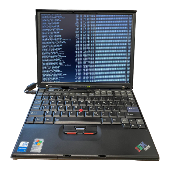 IBM ThinkPad X40 Serie Installationsposter