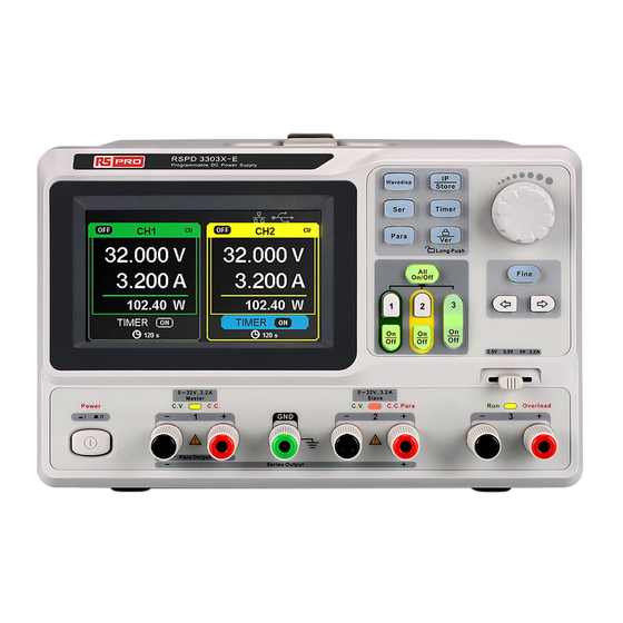 RS Pro RSPD3303X Kurzanleitung