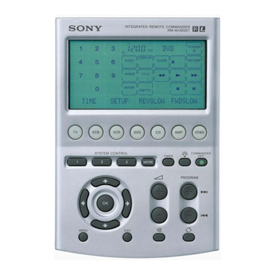 Sony RM-AV3000T Bedienungsanleitung