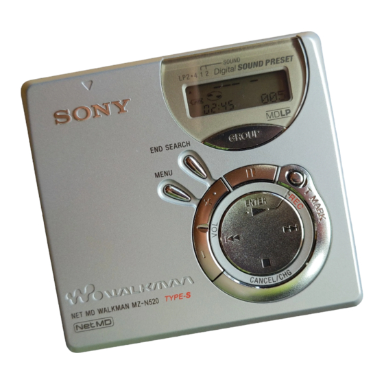 Sony MZ-N520 Bedienungsanleitung