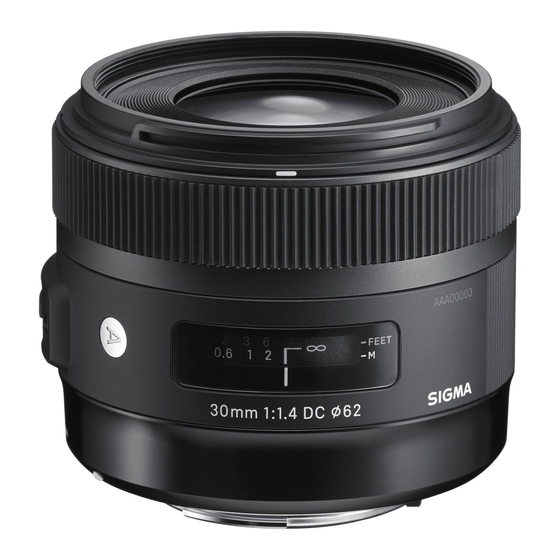 Sigma 30mm f1.4 DC HSM Bedienungsanleitung