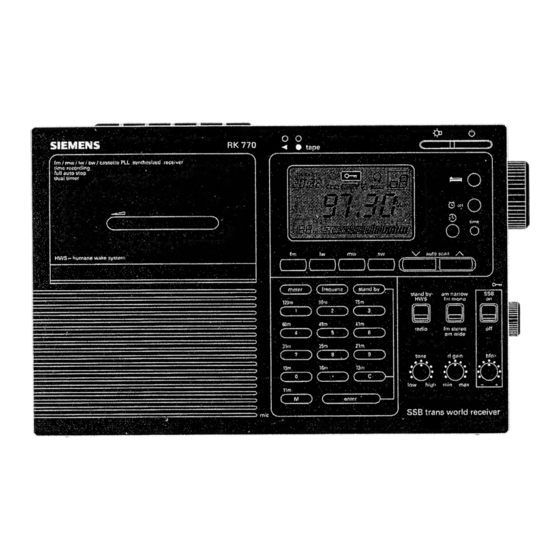 Siemens RK 770 Bedienungsanleitung