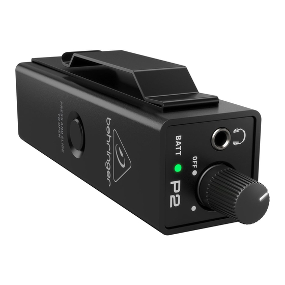 Behringer P2 Kurzanleitung